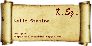 Kello Szabina névjegykártya