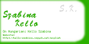 szabina kello business card